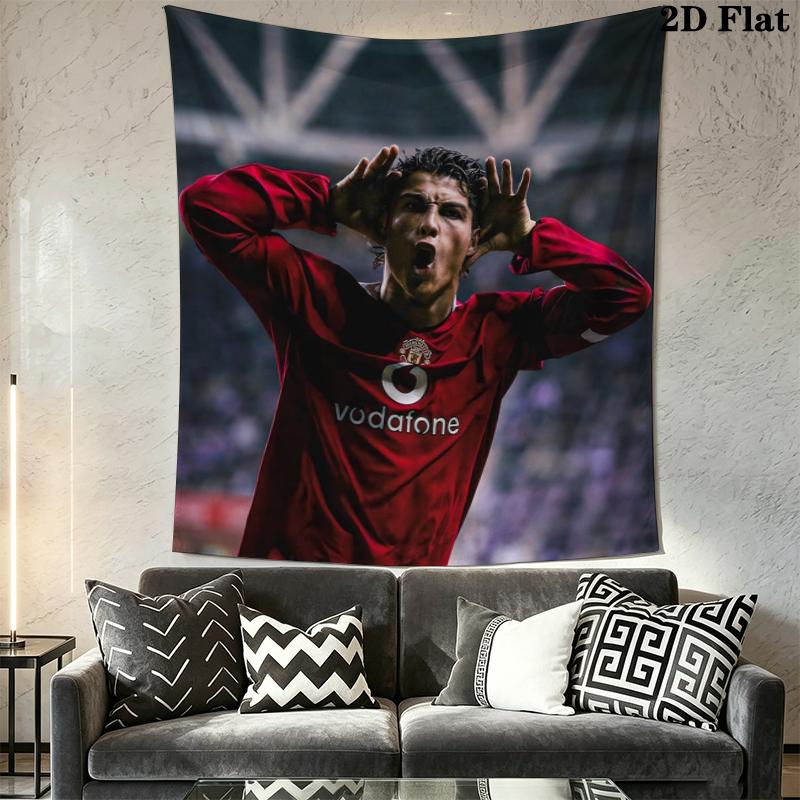 C Ronaldo Wall Tapestry Aesthetic Wall Hanging Printed Fabric Blanket Decorative Tapestries for Bedroom Living Room Home Decor