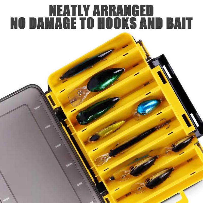 1PC 12 Compartments Fishing Tackle Organizer With 2 Buckle Plastic Clear Storage Case Double Sided Fishing Lure Boxes