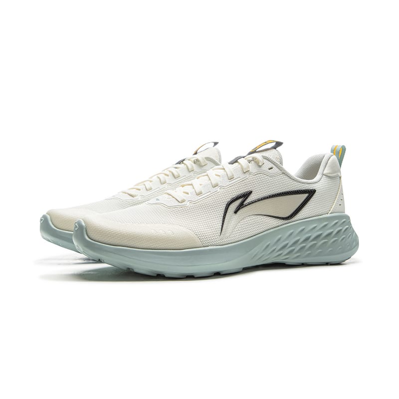Li Ning Light Cloud Cushioning Slip Resistant Abrasion Resistant Lightweight Low Top Running Shoes Men's Ivory ARSV037-11