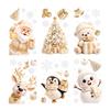 Static Cling Stickers 6Pcs Christmas Window Clings, Xmas Reusable Double Sided Snowman Non Adhesive Glass Snowflake Clings for Decorations Home Decor