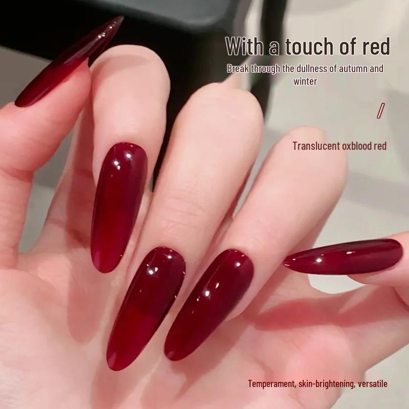 Winter Trend: Ox Blood Red Nail Gel - Translucent Red Plasma for 2025