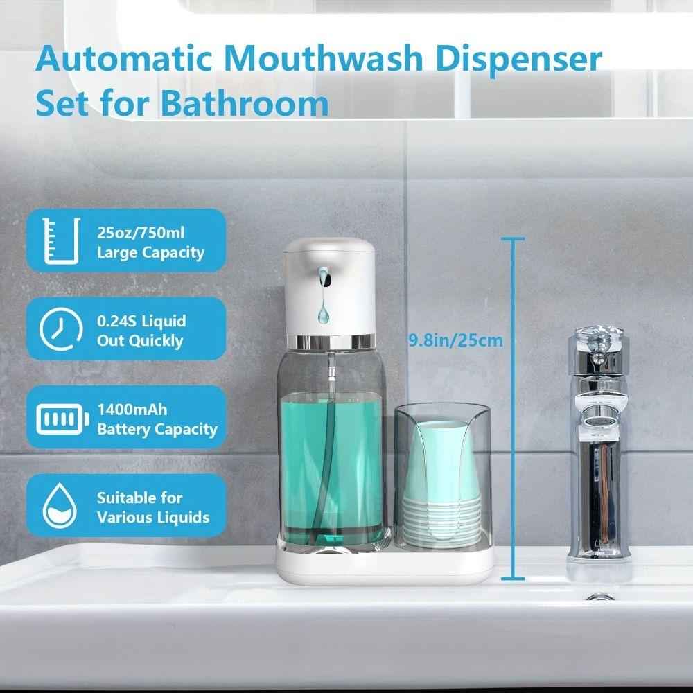 Detachable Smart Mouthwash Dispenser Infrared Sensor Soap Liquid Container  Hotel