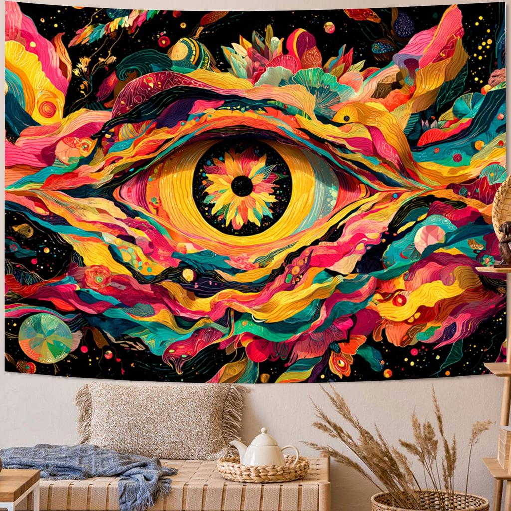Colorful Dreaming Eyes Digital printing polyester wall hanging tapestry decorative Living room bedrooms Office background gift