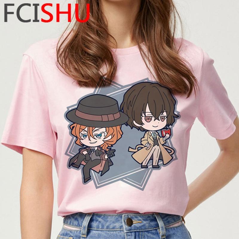 

Bungou Stray Dogs Osamu Dazai Chuuya Nakahara унисексга летний топ женская эстетичная винтажная японская футболка белая футболка