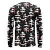 Men's Fashion Printed V-Neck Casual Long-Sleeved T-Shirt Bottoming Shirt Top