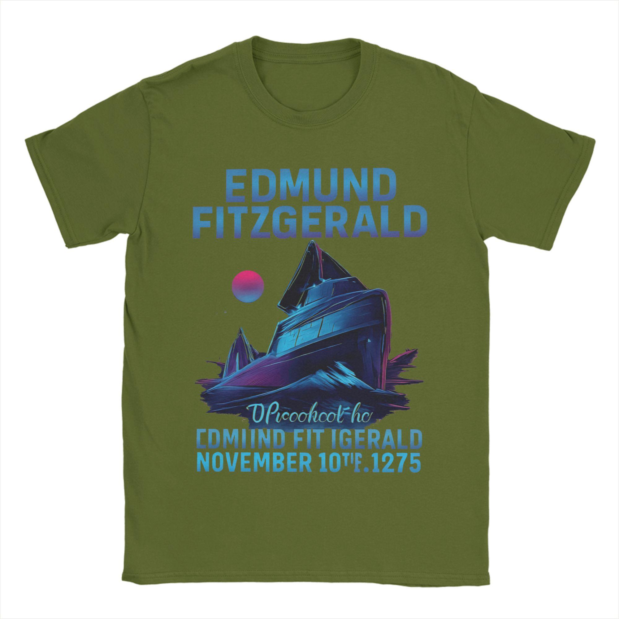 

Edmund Fitzgerald T Shirt Summer Great Ship Cotton T-Shirts For Male Trending Loose Tee Shirt Short Sleeves Streetwear Tops 3XL