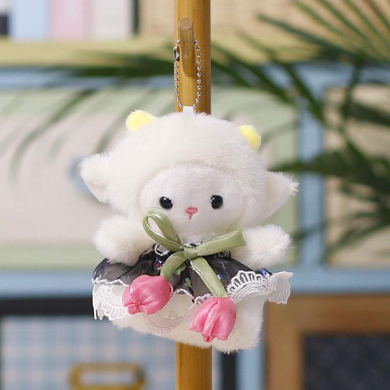 Animal Soft Plush Lamb Ornament With Polyester Filling For Backpack Accessory