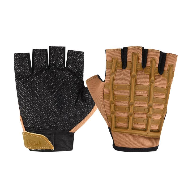 Tactical Half Finger Gloves Men's Outdoor Sports Cycling Training Anti Slip and Wear Resistant Protection Operations Military Fan Seal Special Forces