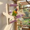 Wood Interactive Bird Toy DIY Bird Training Stand Sturdy Rotating Bird Perch Toy  Bird Play