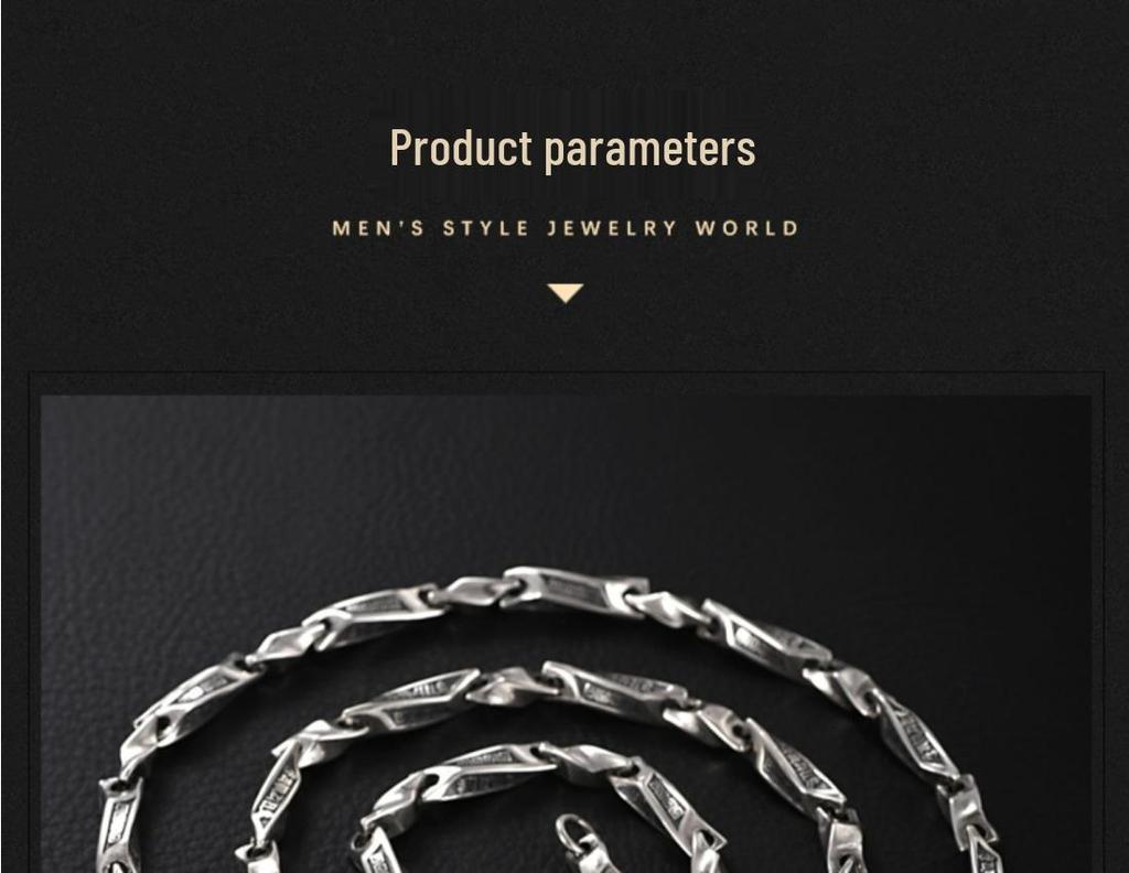 925 Sterling Silver Möbius Men's Vintage Mantra Necklace - Retro, Handsome, and Versatile