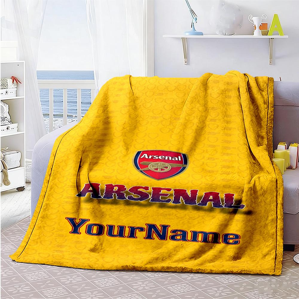 Arsenal Customize Your Name Blanket Multi-purpose Customizable Blanket Warmthful Decor Perfect for Office Chair Chair Seaside Sofa