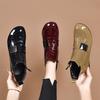 Womens Chelsea Boots With Side Zipper Chunky Heel Faux Leather Warm Lined Round Toe Mid-Calf Height