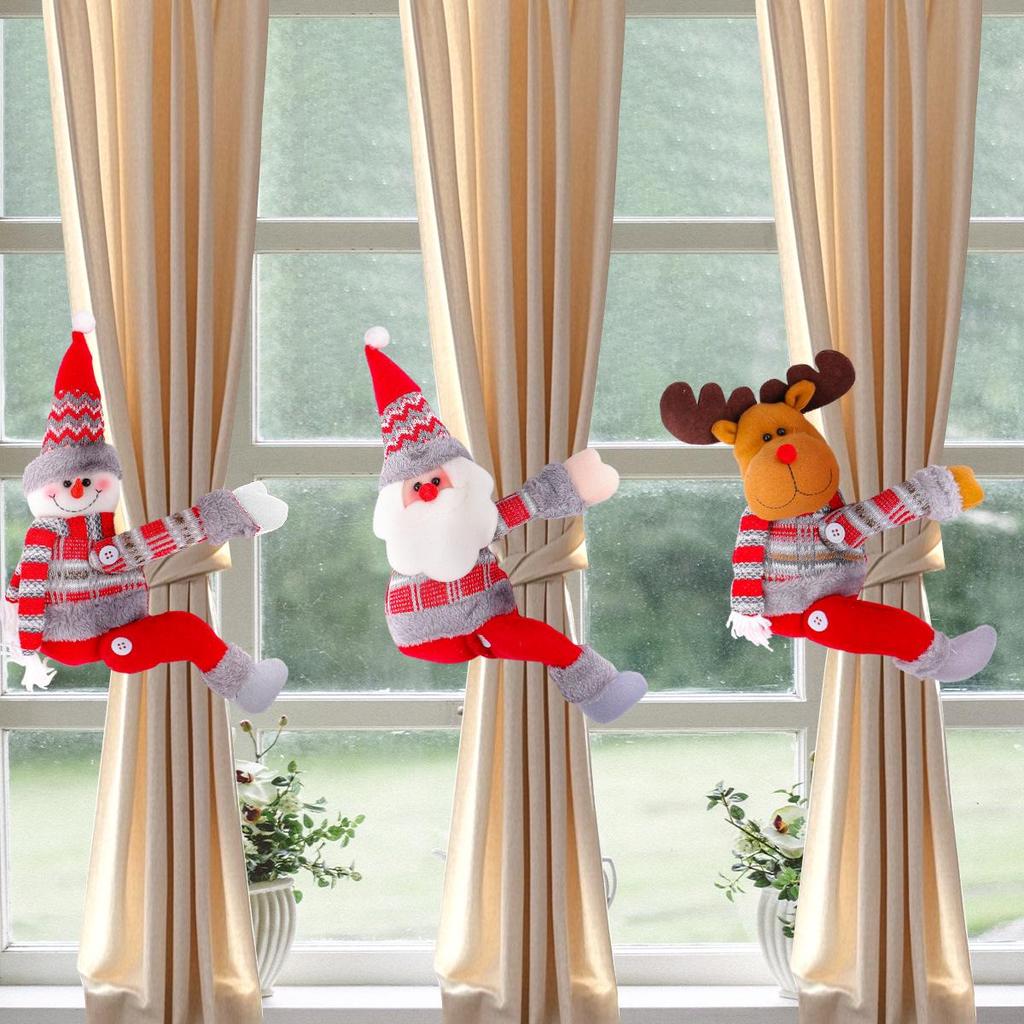 Christmas Cartoon Doll Curtain Tie-Back for Home Decoration and Gift