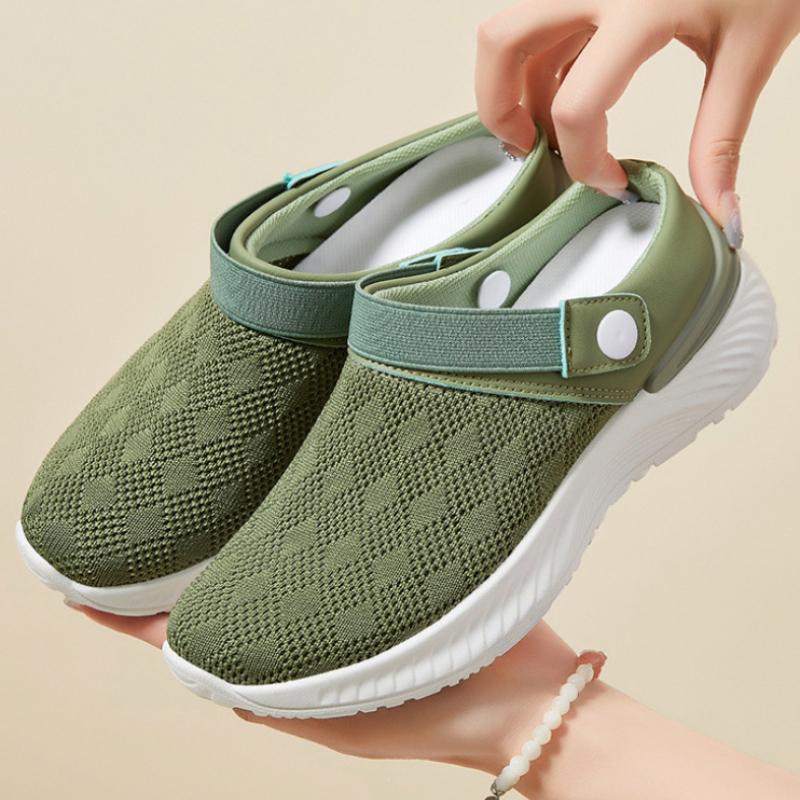 Summer Mesh Hollow Out Half Drag, One Foot On Slippers, Go Out and Wear Fashionable Casual Shoes