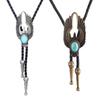 Bolo Tie Vintage Sweater Chain Lucky Knot Collar Necklaces Long Neckties Pendant