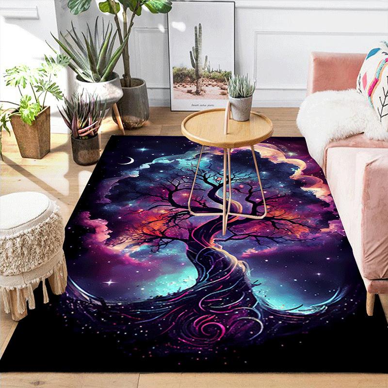 1pc Tree of Life Print, Design Indoor Area Rug - Soft, Anti-Slip, and Durable Gaming Room Decor for Bedroom, Living Room