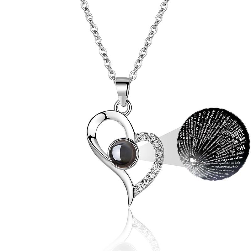 1PC 100 Languages Personalized Anniversary Custom Photo Projection Necklace Wedding Multiple Options Available