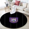 RSC Anderlecht, Tappeto Rotondo, Tappeto per Soggiorno Camera da Letto Divano Stanza dei Giochi Decorazione, Tappetino Antiscivolo