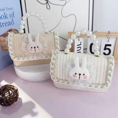 Kids' Halloween Cute Pearl Handbag with Rabbit Decoration