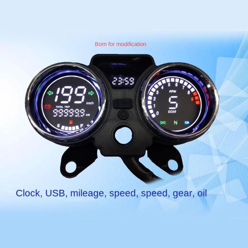 Digital Speedometer Odometer Dashboard Suitable for RC250 150Gato 250cc Waterproof Motorcycle Instrument LED Tachometer