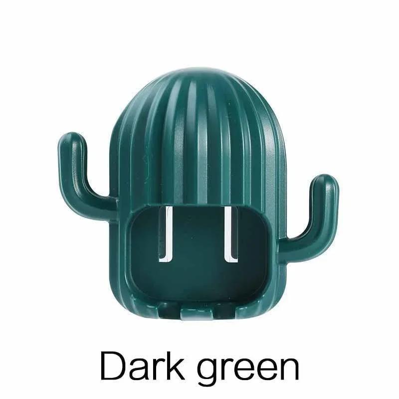 

Подставка для зубных щеток Cactus, настенная, для ванной комнаты, самоклеящаяся, многофункциональная, для электрической зубной щетки, аксессуары для ванной комнаты темно-зеленого