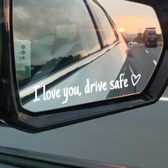 Autoaufkleber Ich liebe dich Fahr sicher Herzförmige Autoaufkleber für Fenster Rückspiegel Windschutzscheibe Stoßstange Wasserdichter Vinyl Becheraufkleber Lustig Automobil