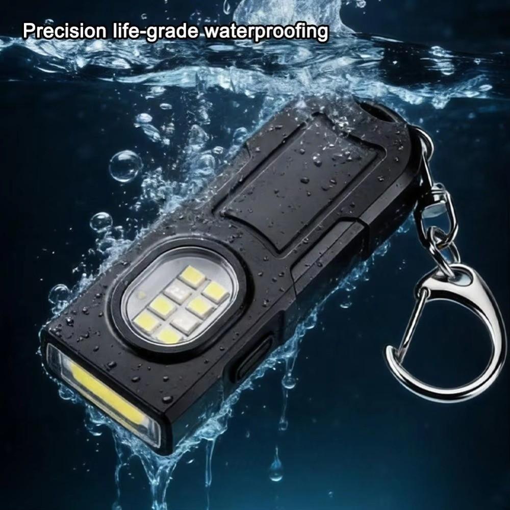 High Bright Mini Keychain Light Portable LED Torch Lamp Warning Light Camping Hanging Lamp Outdoor