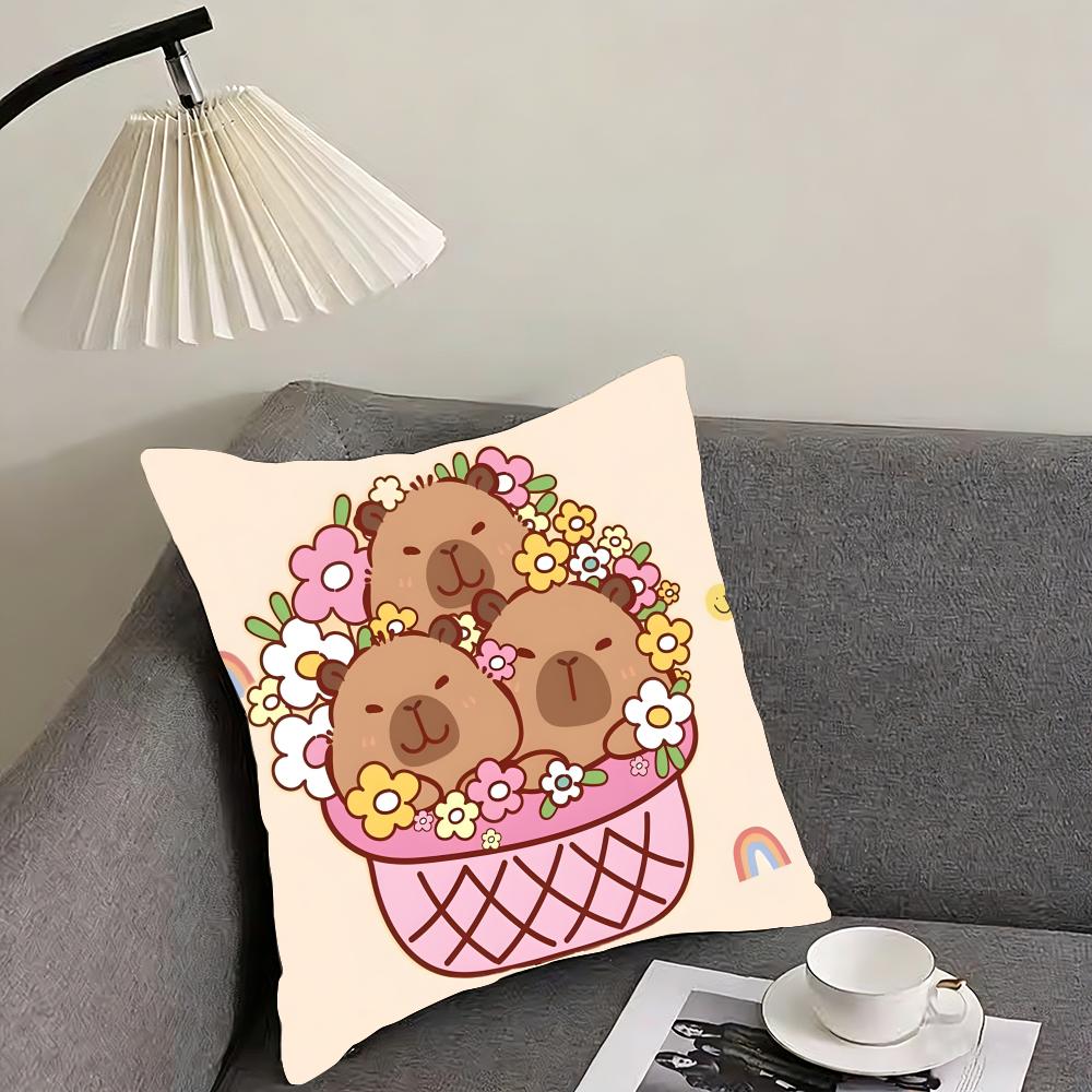 

Caybara Cute Cushion Cover Pillowcase Ultra Soft Skin Friendly Fabric Cloud Like Comfort Concealed Zipper 30x30cm