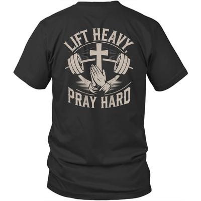 Imprimé au dos T-shirt unisexe chrétien de gym Soulever lourd Prier fort Cadeau