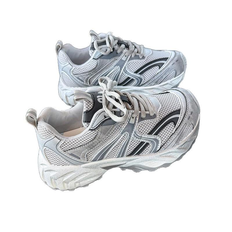Breathable mesh platform dad shoes women's 2025 summer new versatile casual sports shoes ultra-light mesh sports shoes