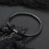 4mm Iced Out Black CZ Tennis Bracelet Spring Clasp Black Gun Plated Brass Hip Hop Jewelry for Women Men