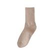 "Korean Style Women's Solid Color Cotton Crew Socks - Japanese Trendy Long Pile Design"