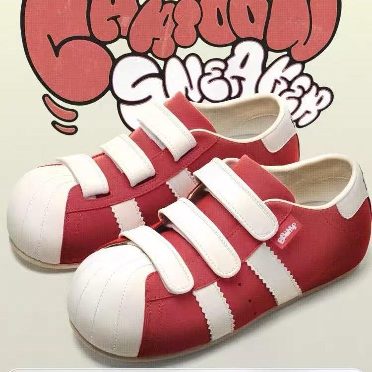 

Мультяшные туфли на скрытой платформе, милые и уродливые, повседневные кроссовки на липучках для женщин 40 красный