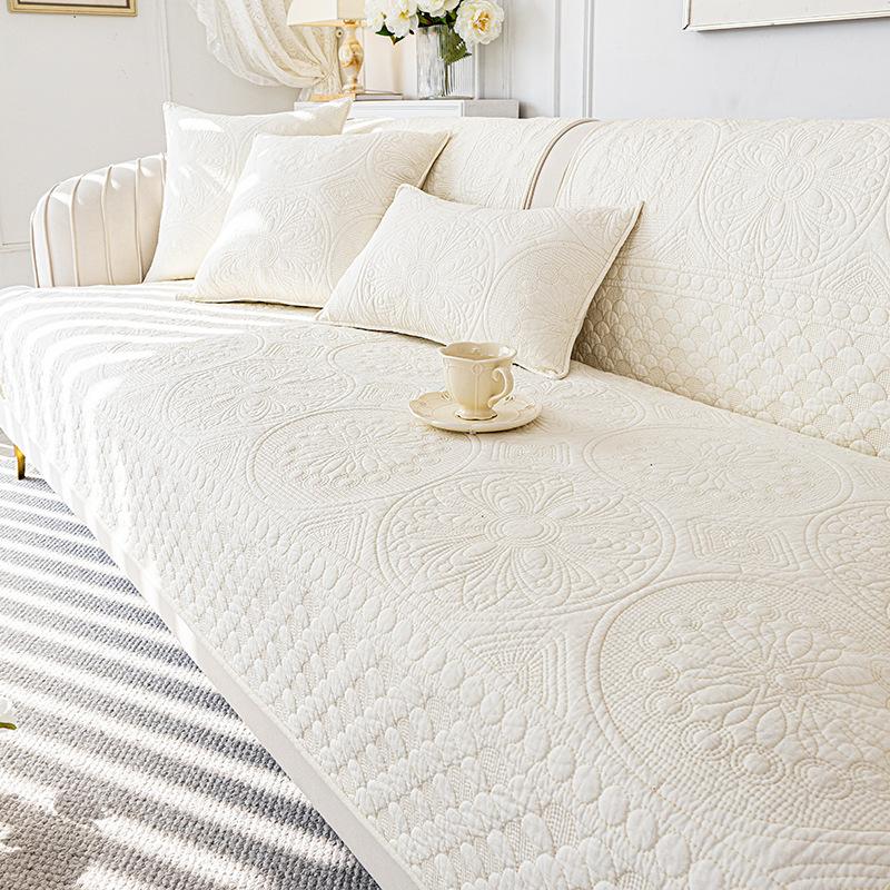 Washed Cotton Sofa Cushion Universal In All Seasons  New Seat Cushion Light Luxury High-End Non-Slip Leather Cover Fabric Cover