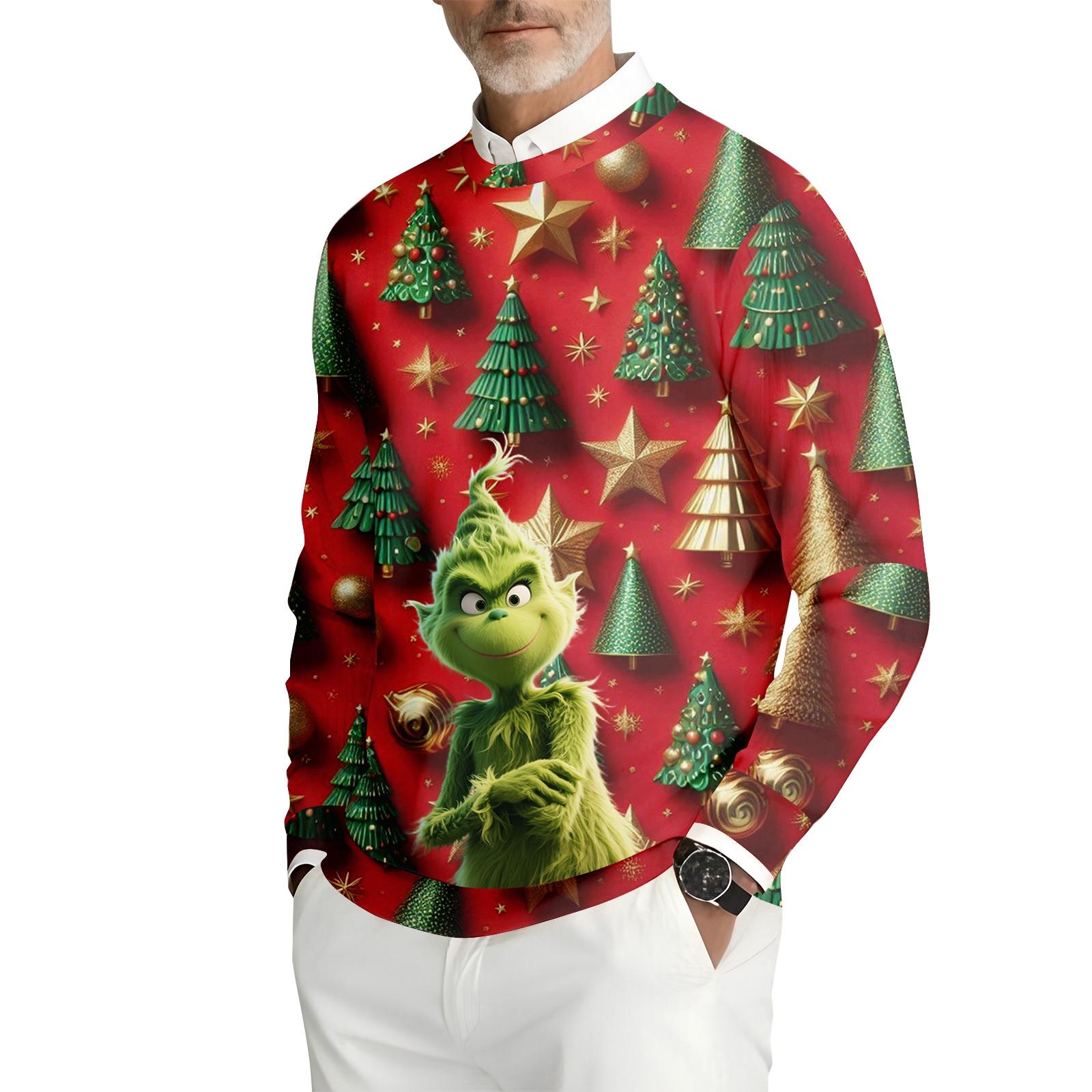 

Мужская толстовка с круглым вырезом и длинными рукавами из рубчатого трикотажа L