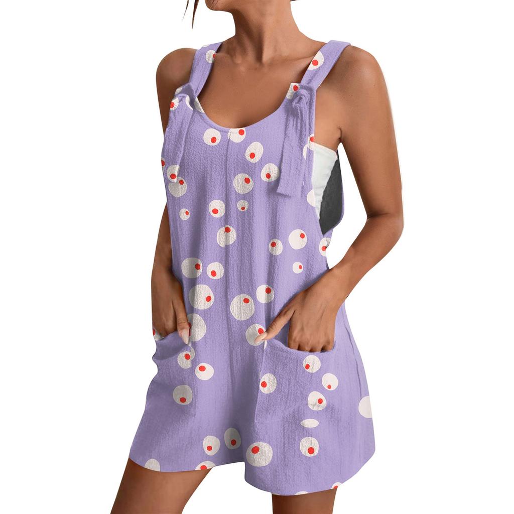 Women's Fashion Floral Print Jumpsuit Casual Jumpsuit Shorts