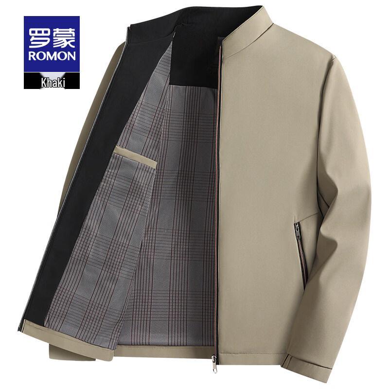 ROMON Men's Business Casual Stand-Collar Jacket