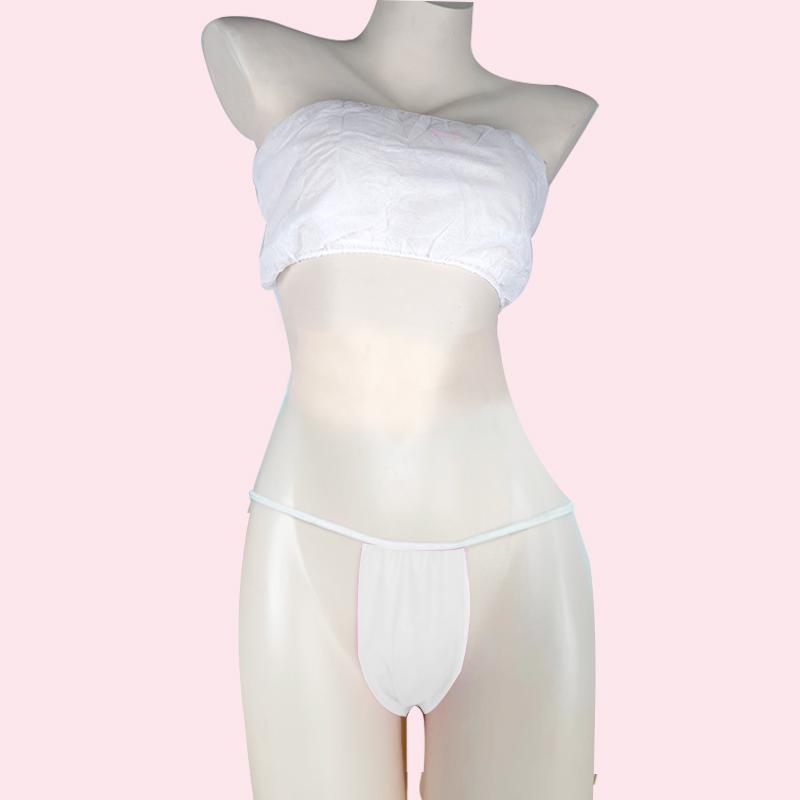 Plus Size Disposable Underwear Set for Salon, Massage & Spa: Thickened Breathable Triangle Panties & Bandeau Bra