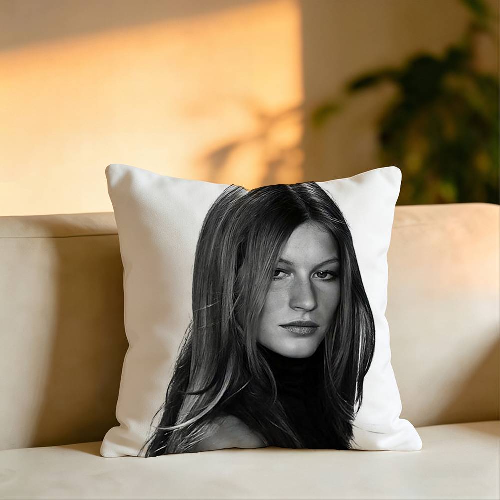 Popular Actress GGisele Bundchen Square DoubleSided printed Pillow Case Bedroom Bedside Pillow Sofa Cushion Cover