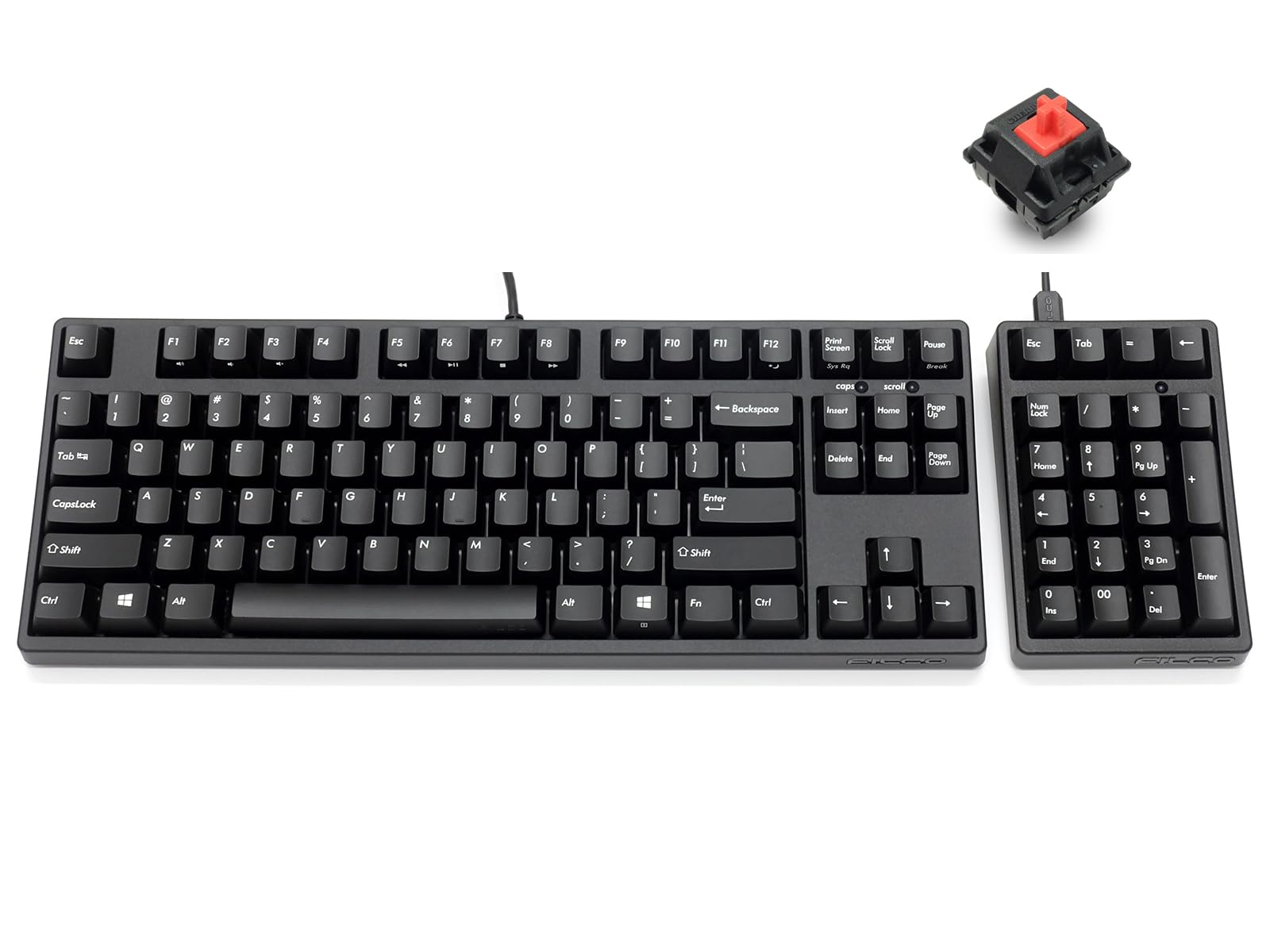 

FILCO Majestouch TKSP Office English Quiet Red Tenkeyless Numeric PBT Molded Media NumLock Type Set, Layout, Axis, Keyboard, Keypad, Black, 2-Color чорний