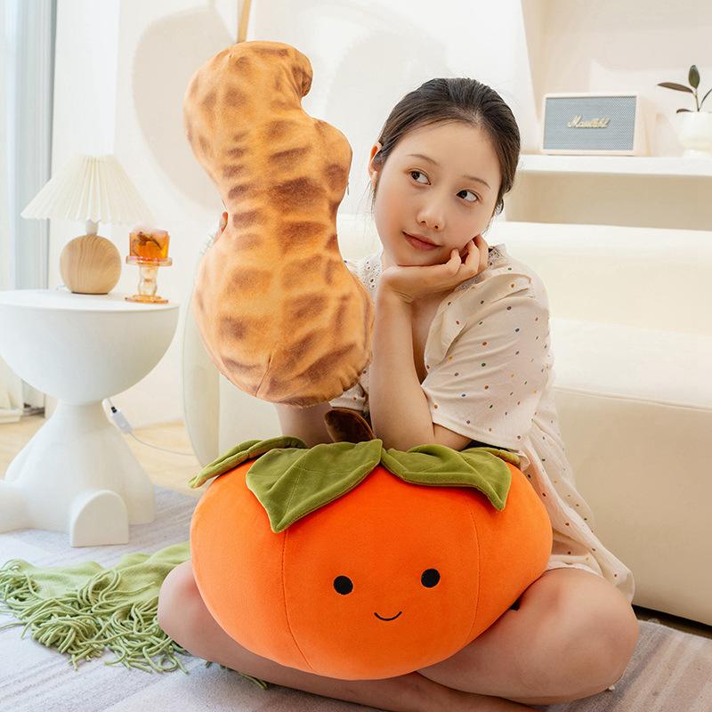Creative Fun Persimmon Throw Pillow Plush Toy Doll Peanut Doll Home Sofa Pillow Girl Rag Doll
