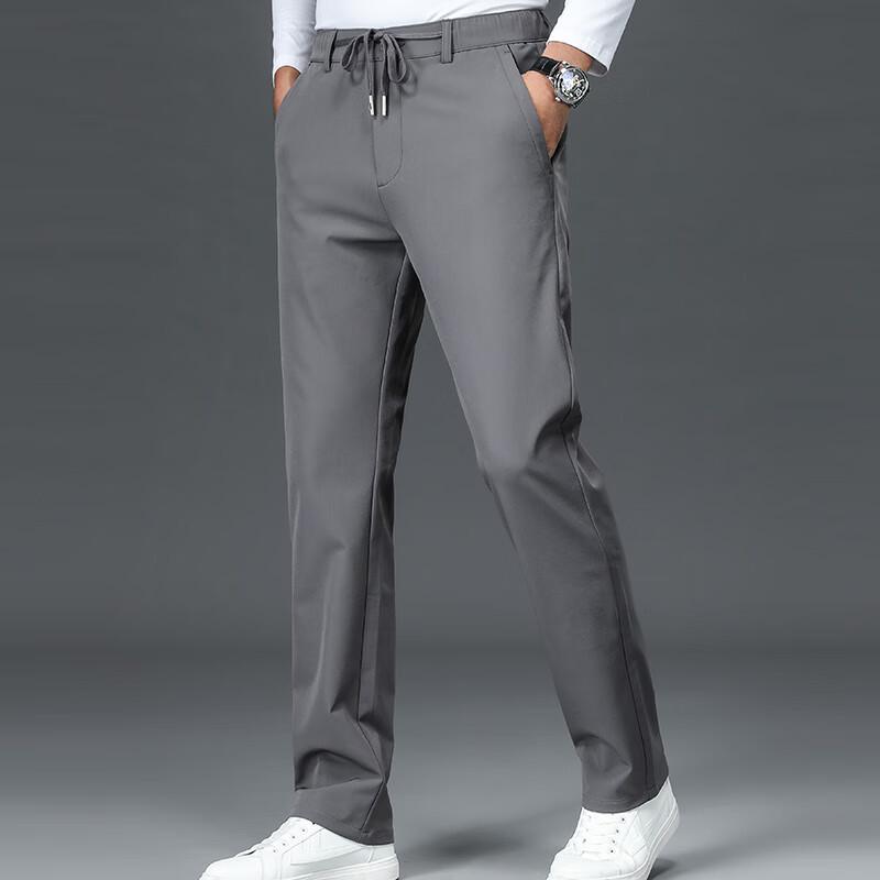 Men's Autumn/Winter Loose Fit Straight Leg Drawstring Casual Pants