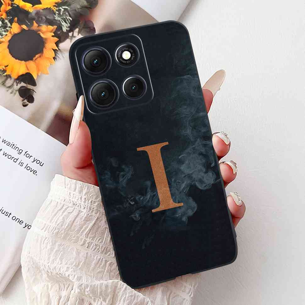 Hot For Motorola Moto G86 5G Case Crown Letters A-Z Soft Silicone Black TPU Cover For MOTO G86 XT2527-2 6.67" Protective Shell