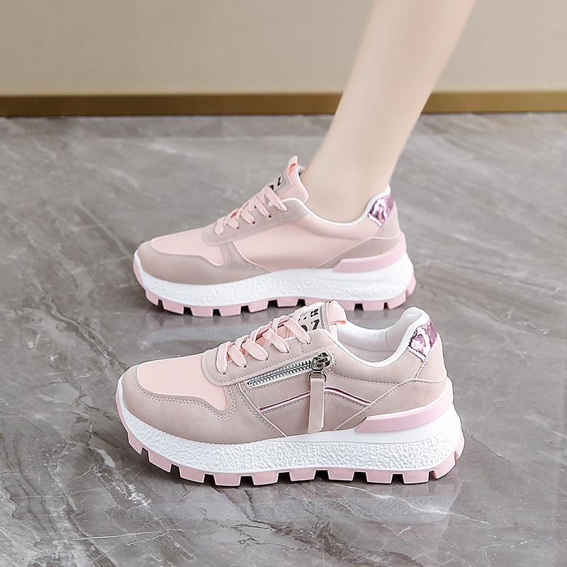 

Spring/Autumn Lace-up Non-slip Walking Shoes Fashion New Round Head Sexy Thick Solemn Comfortable Casual Sneakers for Women 36