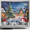 Christmas Tree Snowman Pattern Tapestry Bedroom Living Room Home Christmas Decoration