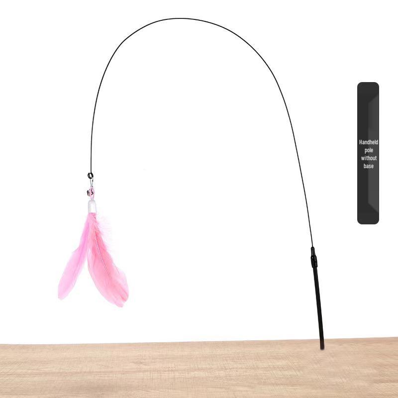 Cat Suction Cup Teaser Wand: Durable Self-Play Kitten Toy with Replaceable Head