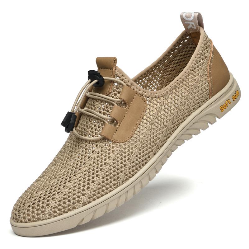 Men's shoes fly-woven breathable large-hole mesh shoes hollow casual mesh running tide shoes travel shoes outdoor hiking shoes