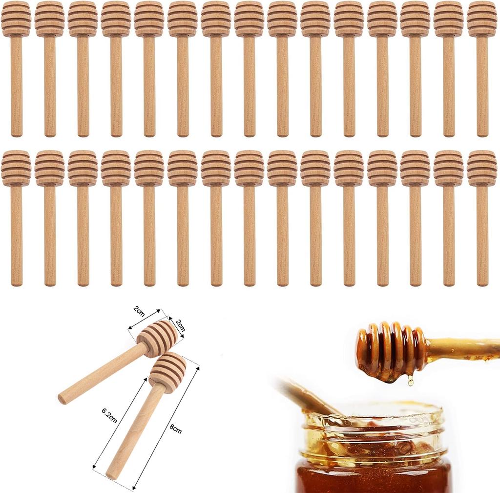 50Pcs Honey Dipper Sticks, 8cm Wooden Small Honey Stirrer Stick, Mini Honeycomb Dipper Sticks Honey Wand For Honey Jar Dispense Drizzle Honey And Wedding Party Favors Gift - View #4