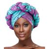 African Braided Headwrap High Skull Turban Cap Flower Printed Hijab Head Scarf for Music Festival Theme Event Oversized