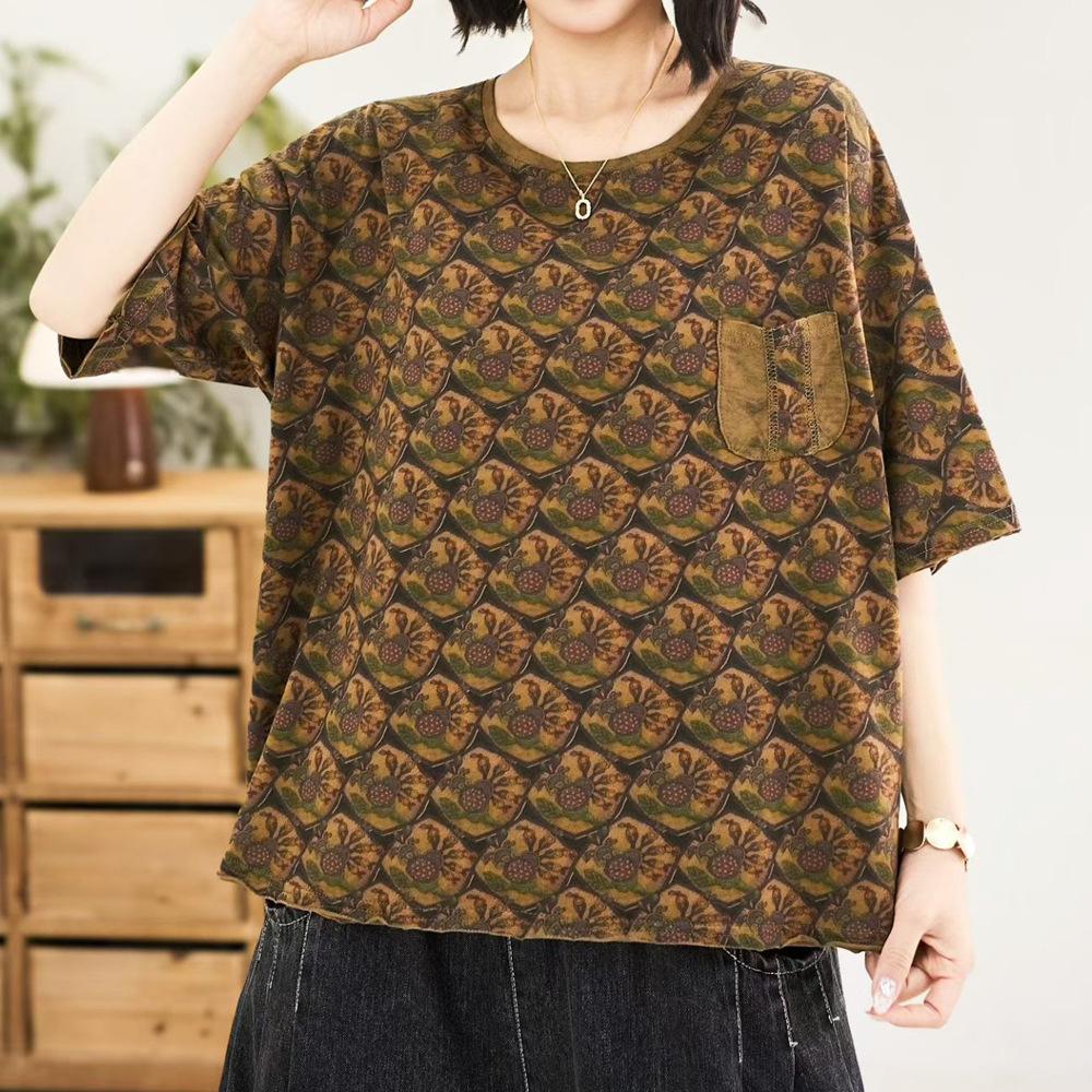 Short-sleeved T-shirt Women's Spring/Summer Casual Loose Round-neck Shirt T-shirt Women